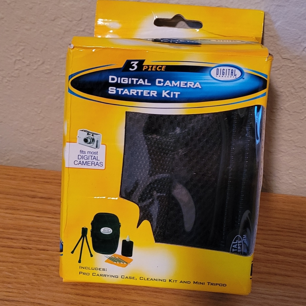 Digital Camera Accessory Kit w/ Case, Mini Tripod & Lens Cleaning Kit